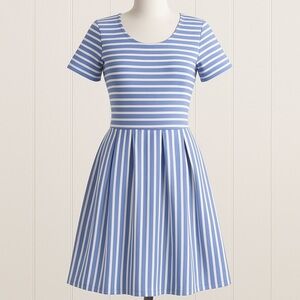 Draper James RSVP Preppy Coastal Stripe Fit & Flare Minimal Vacation Dress XS